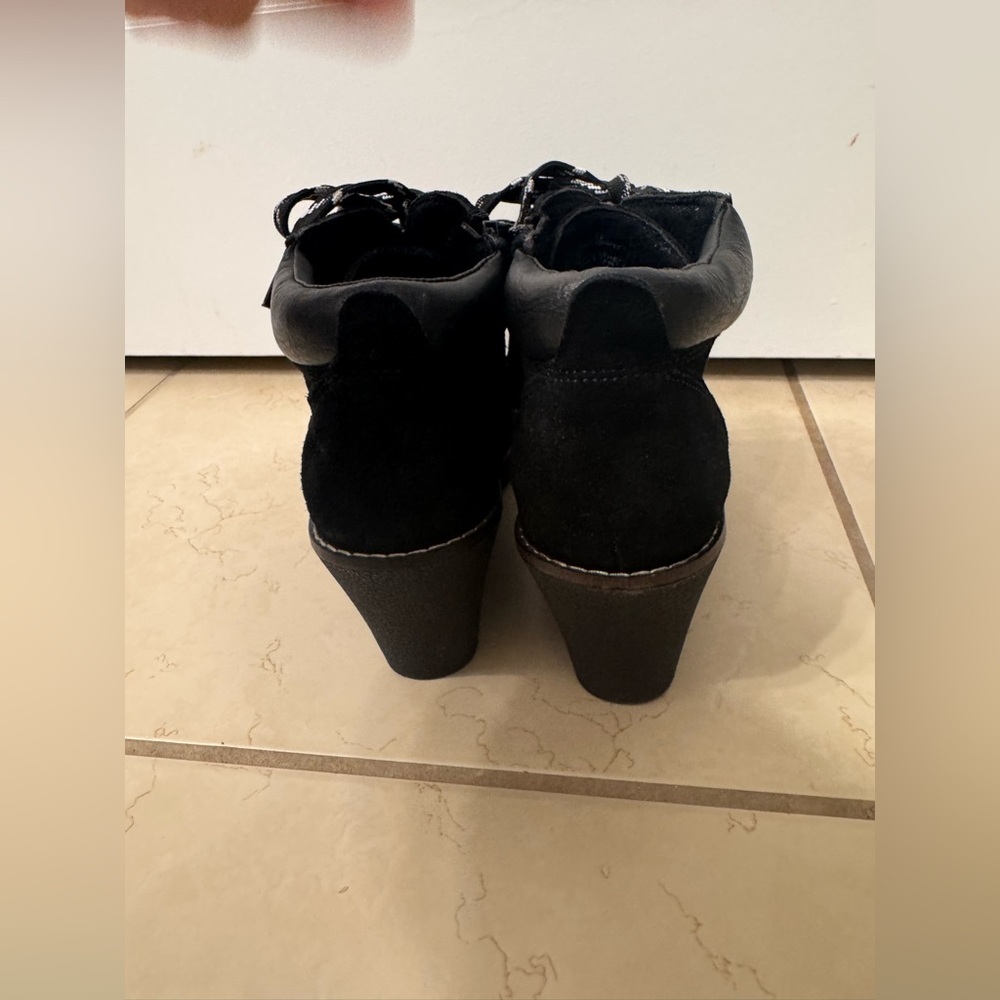 White Mountain Black Wedge Ankle Boots - Picture 3 of 6